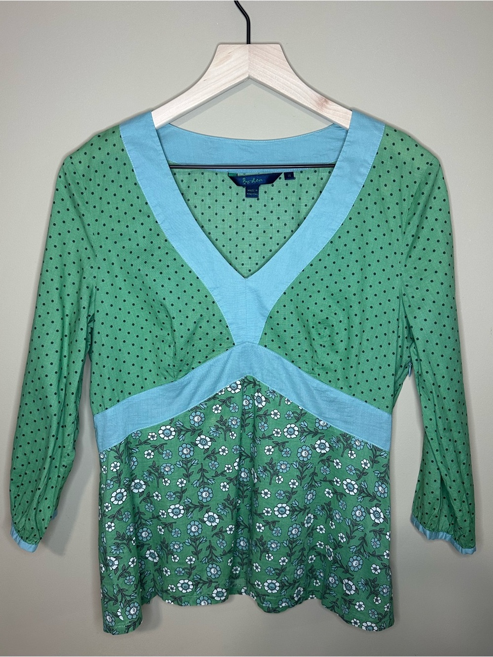 Boden Green Mixed Print Tunic Top UK 14 US 10